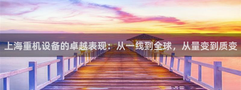 辉达娱乐广东11选5：上海重机设备的卓越表现：从一线到全球，